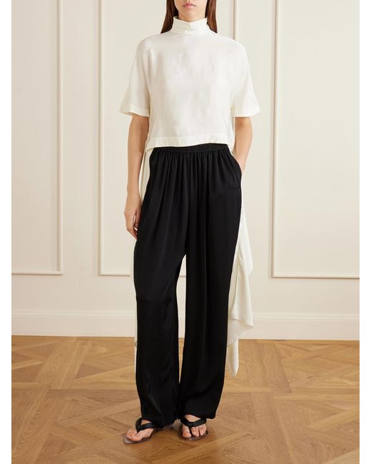 Alaïa White Asymmetric Cady Blouse