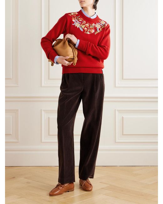 Bally Red Wollpullover Mit Stickereien