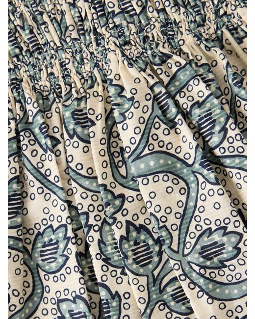 Matteau Multicolor Shirred Printed Organic Cotton-Poplin Mini Dress