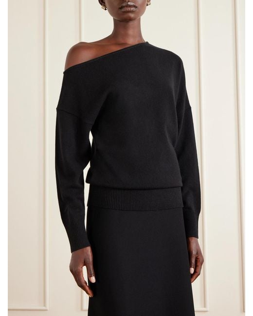 arch4 Blue Wiki Off-The-Shoulder Cashmere Sweater