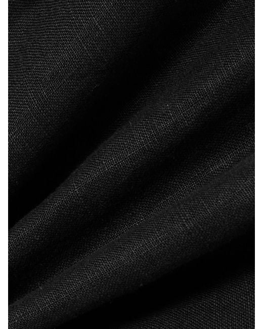 Deiji Studios Black Linen Straight-Leg Pants
