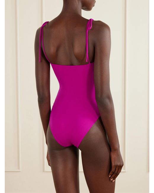 SARA CRISTINA Pink Sand Ruched Swimsuit