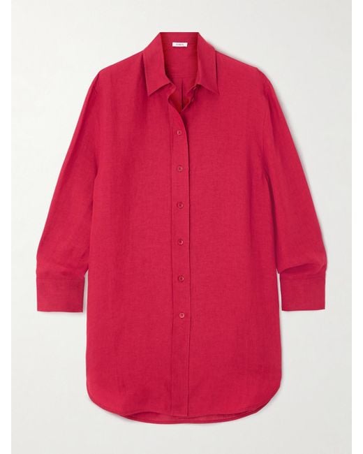 Eres Red L'Intemporel Mignonette Linen Shirt
