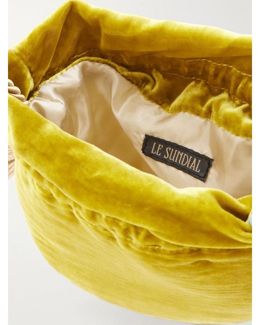 Le Sundial Yellow Lee Velvet Clutch
