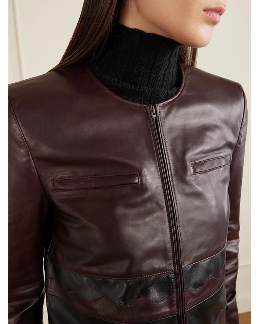 Ulla Johnson Brown Callisto Paneled Leather Jacket
