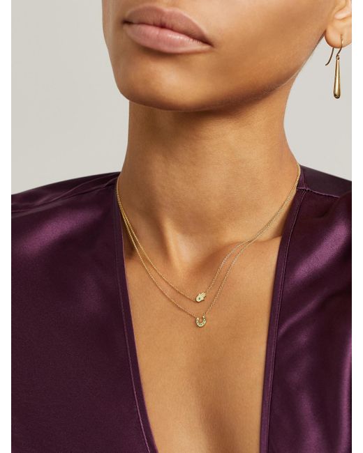 Jennifer Meyer Natural Mini Horseshoe Kette Aus 18 Karat Mit Smaragden