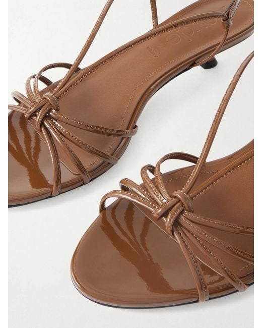 Aeyde Natural Amara Patent-Leather Sandals