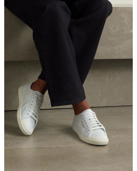 Saint Laurent White Gym Leather Sneakers