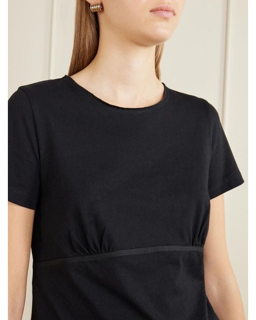 Deiji Studios Black Gathered Organic-Cotton T-Shirt