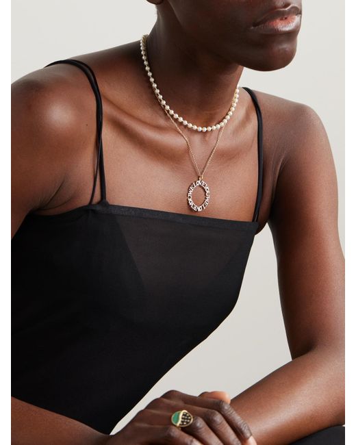 Yvonne Léon Natural Kette Aus 9 Karat Mit Diamanten