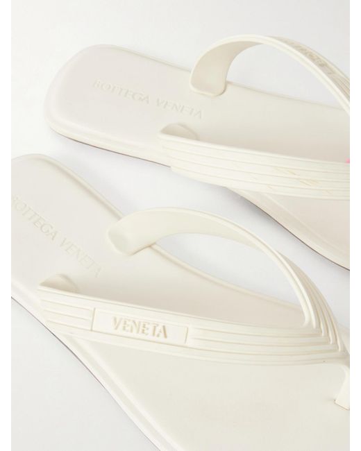 Bottega Veneta Natural Sampieri Flat Thong Rubber Flip Flops
