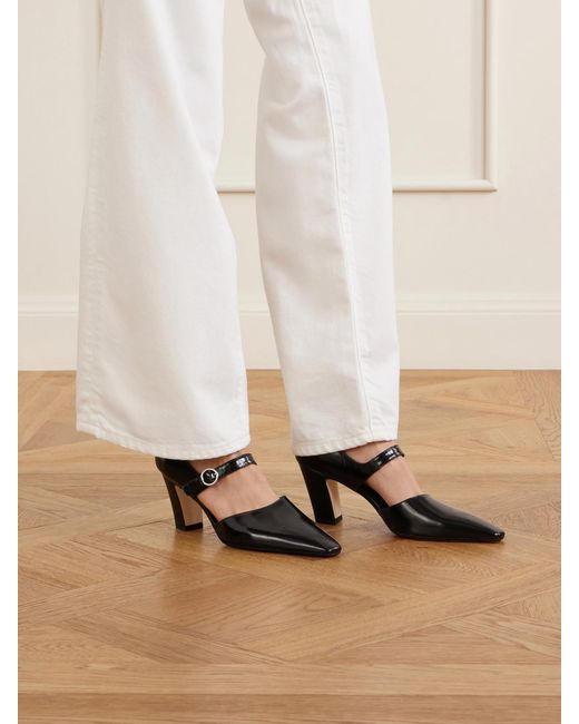 Aeyde Black Isidora 75 Calf-Leather Pumps