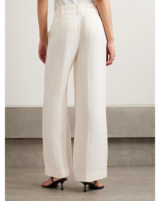 Proenza Schouler White Maggi Hose Mit Weitem Bein Aus Cloqué Mit Bindegürtel