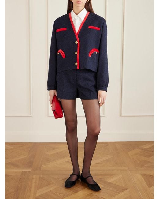 Blazé Milano Blue Esense Teke Cotton-Blend Tweed Shorts