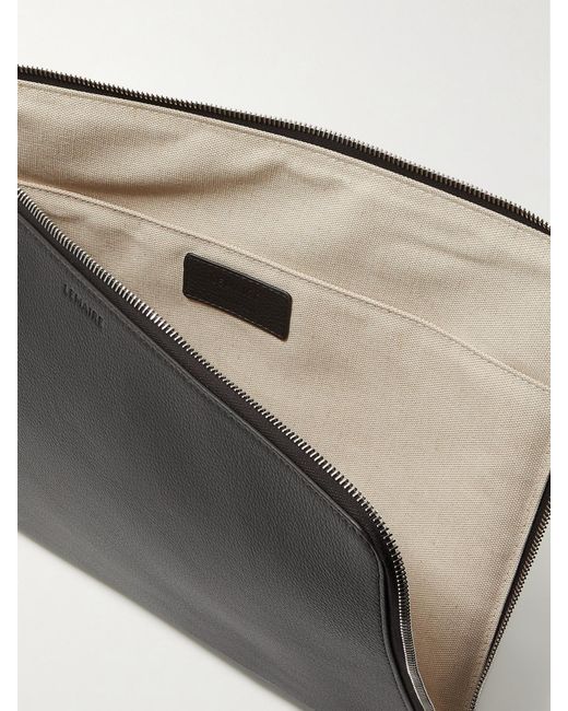 Lemaire Black Textured-Leather Pouch