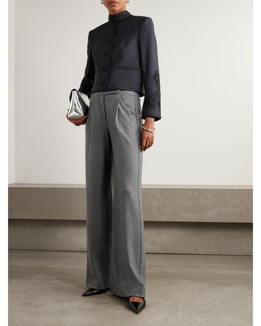 Veronica Beard Gray Marbeau Hose Mit Geradem Bein Aus Webstoff Mit Falten