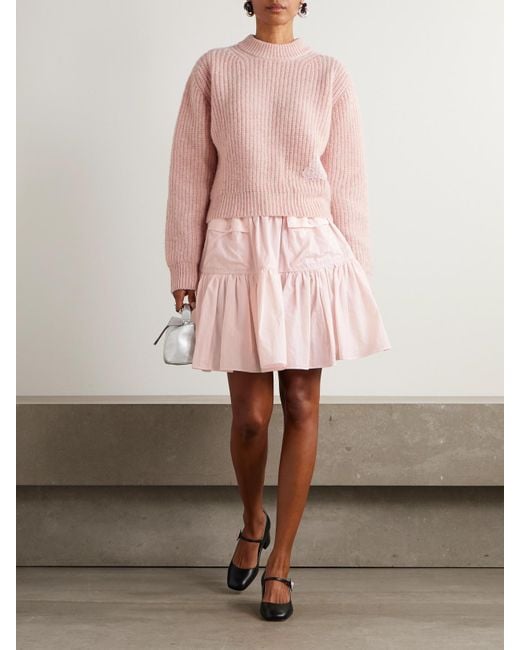 CECILIE BAHNSEN Pink Minirock Aus Taft