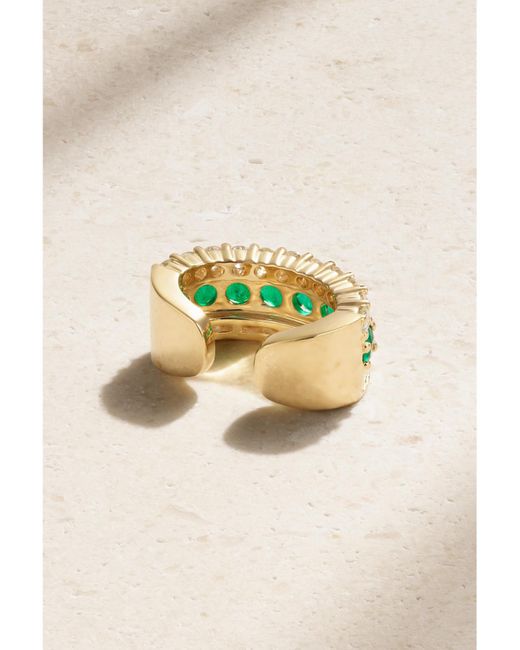 Anita Ko Green Lola 18-Karat, Emerald And Diamond Ear Cuff