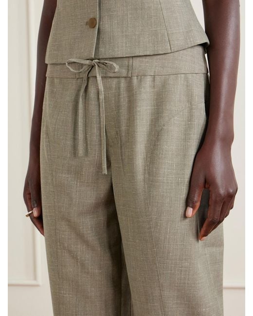 Christopher Esber Natural Banyan Wool-Blend Straight-Leg Pants