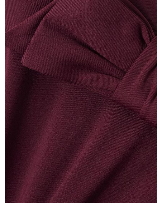 Eres Purple Couture Bow-Detailed Halterneck Swimsuit