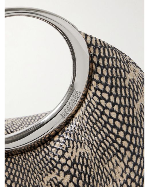 Jacquemus Gray The Calino Kleine Tote Aus Leder Mit Schlangeneffekt