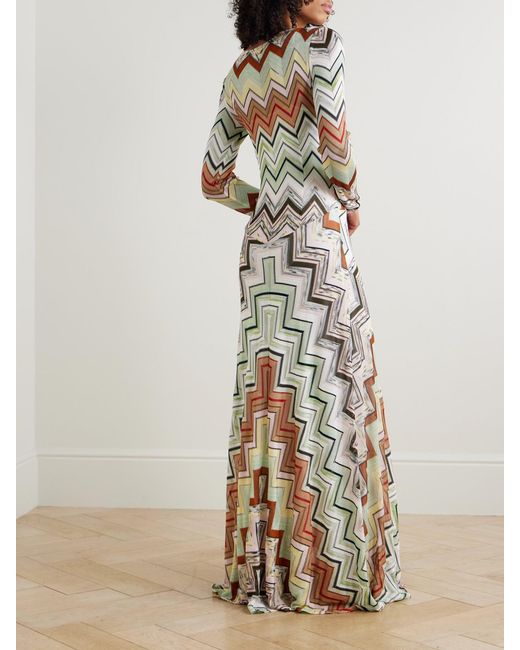 Missoni Multicolor Striped Crochet-Knit Maxi Dress