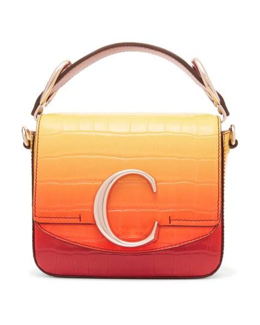 Chlo C Ombr Croc effect Leather Shoulder Bag in Yellow Lyst