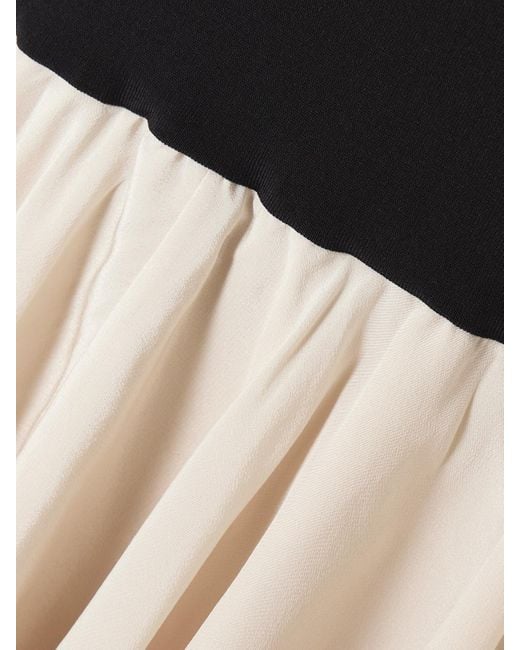 Esse Studios Black Illi Scarf-Detailed Strapless Stretch-Knit And Silk Crepe De Chine Mini Dress