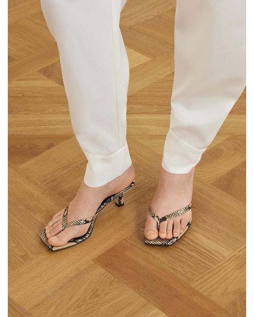 Aeyde Natural Wilma Snake-Effect Leather Sandals