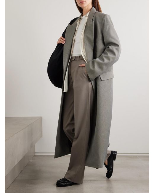 Frankie Shop Gray Jane Doppelreihiger Mantel Aus Twill