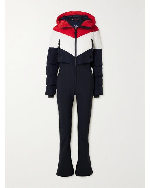 Fusalp Blue Kira Softshell Quilted Color-Block Ski Suit
