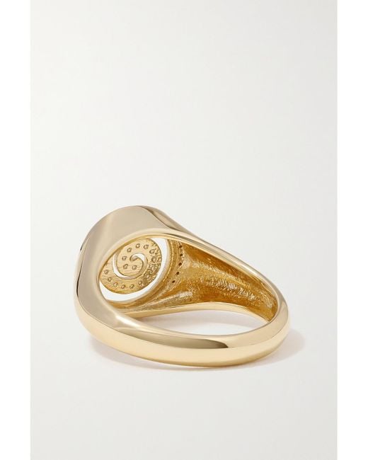 Sydney Evan Natural Spiral 14-Karat Diamond Signet Ring