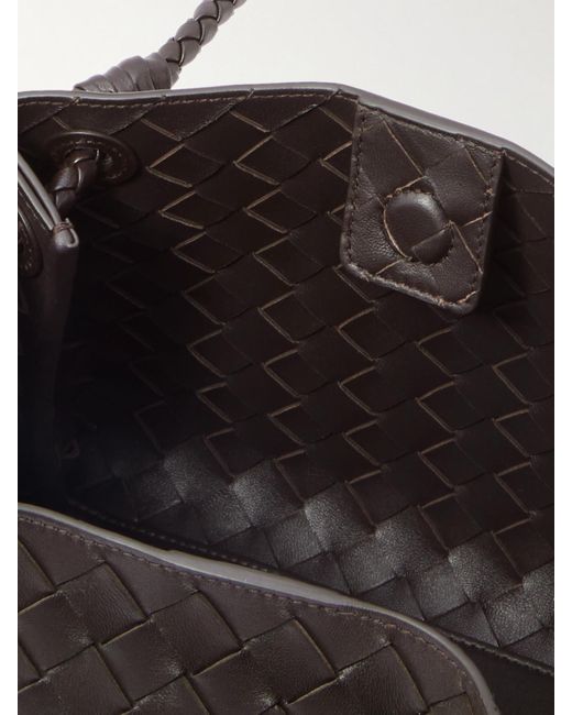 Bottega Veneta Black Parachute Medium Intrecciato Leather Shoulder Bag