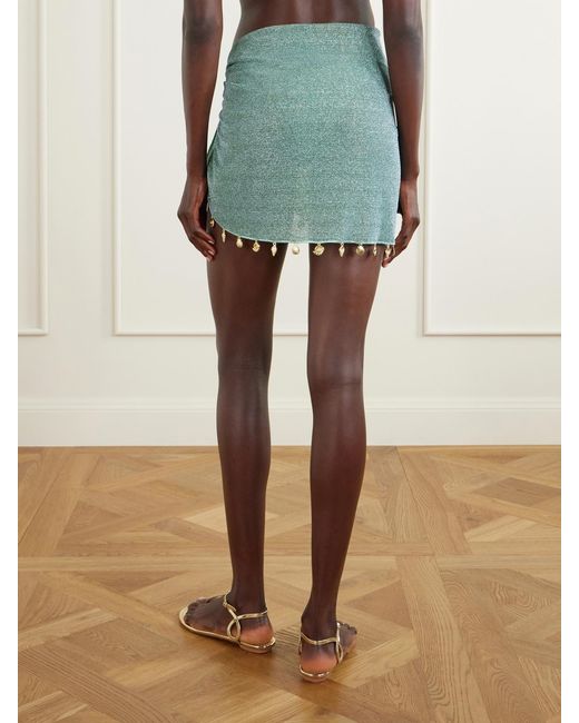 Oseree Blue Lumière Embellished Lurex Pareo