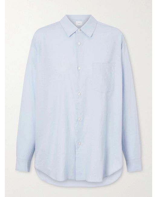 Ssstein Blue Suvin Cotton-Poplin Shirt