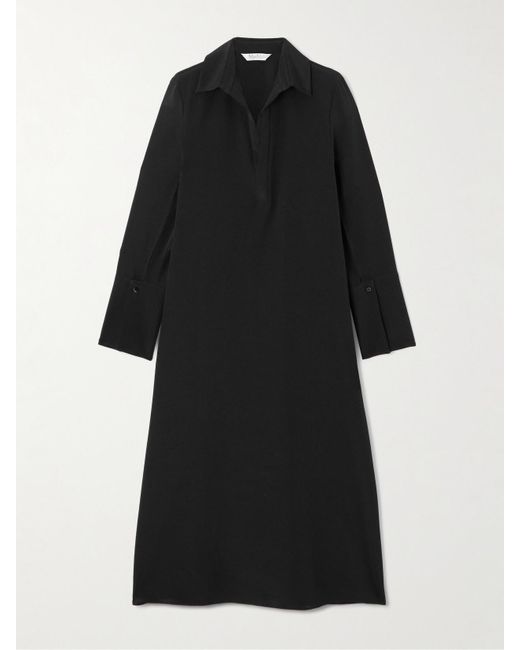 Max Mara Black Ossola Hemdblusenkleid Aus Einer Seidenmischung