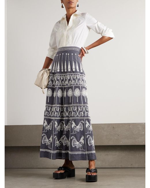 Emporio Sirenuse White Cassandra Hemd Aus Popeline Aus Einer Baumwollmischung Mit Zierperlen Und Stickereien