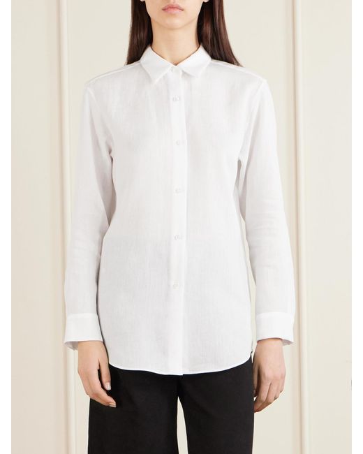 Gabriela Hearst White Reyes Linen Shirt