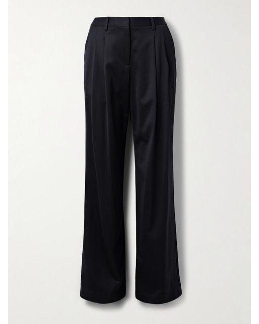 Pantalon Droit En Lin À Plis Sullivan Twp en coloris Blue