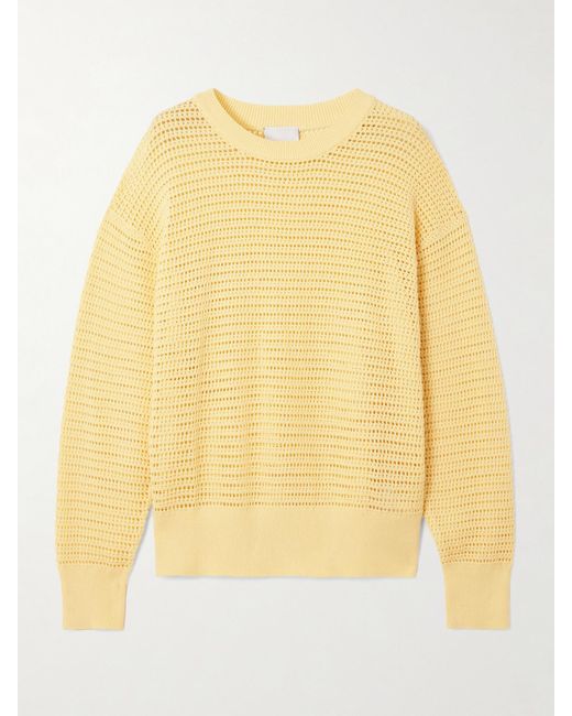 Varley Yellow Kershaw Open-Knit Cotton Sweater