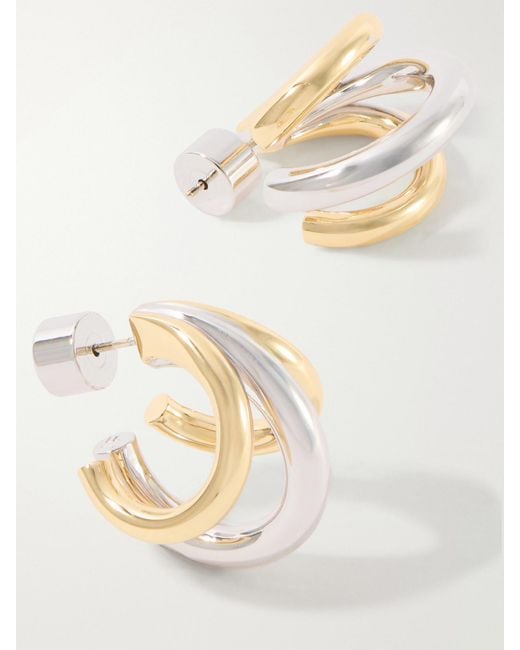 Jennifer Fisher White Triple Lilly 10-Karat And Sterling-Plated Brass Earrings