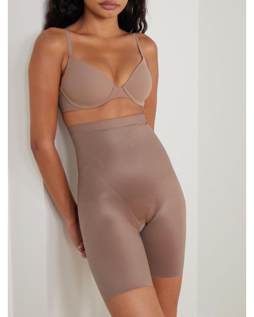 Spanx Brown Thinstincts 2.0 Hoch Sitzende Shorts