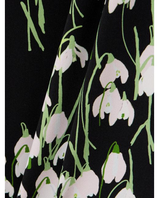 Robe Midi En Crêpe À Imprimé Fleuri Et À Ceinture Lucille BERNADETTE en coloris White