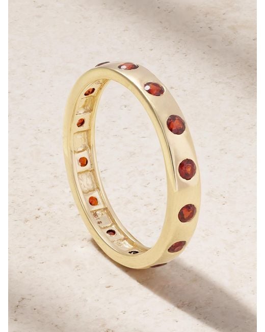 STONE AND STRAND Natural Fauvist Form 10-Karat Garnet Ring