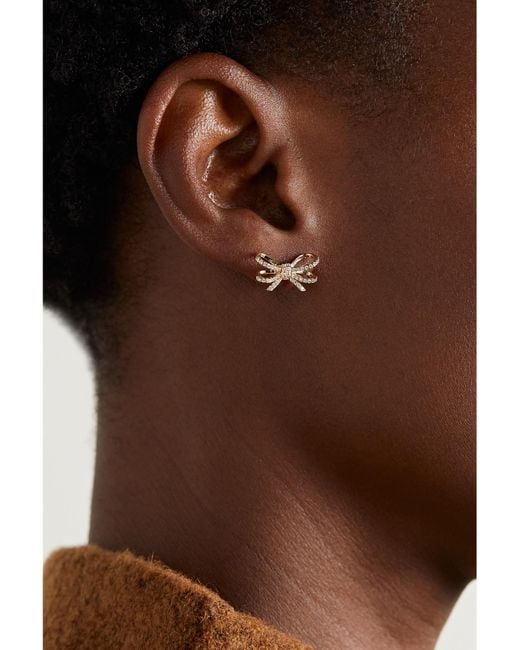 Sydney Evan Natural Double Bow 14-Karat Diamond Single Earring