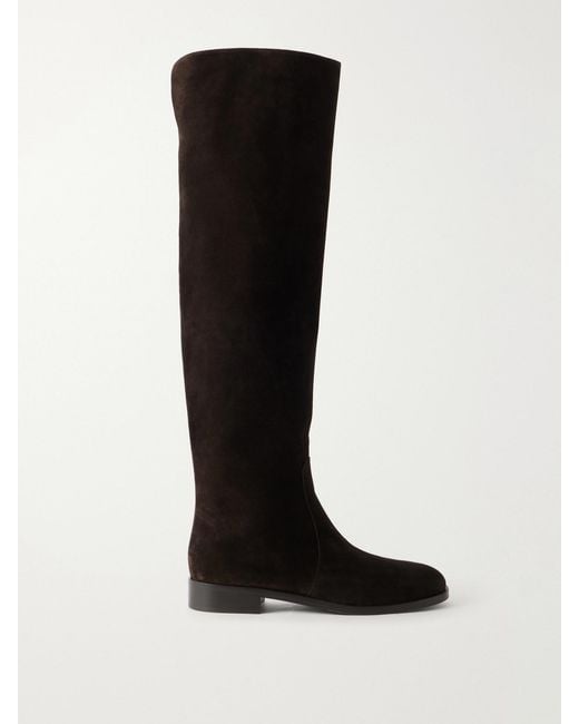Gianvito Rossi Black Zayne 20 Suede Over-The-Knee Boots