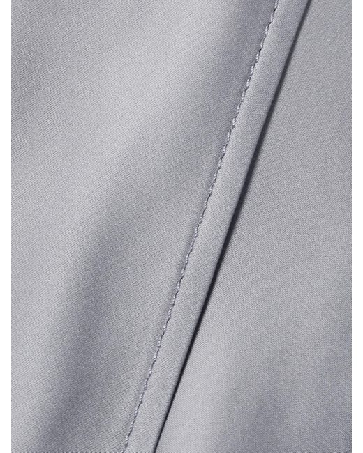 Jupe Midi Portefeuille En Satin À Ceinture Acne en coloris Gray