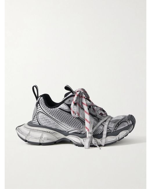 Balenciaga Gray 3Xl Mesh And Rubber Sneakers