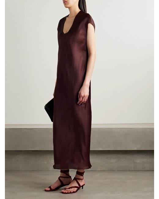 Khaite Purple Darby Silk-Organza Midi Dress