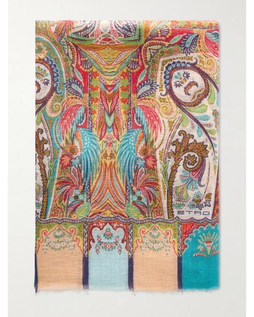 Etro White Aida Printed Scarf